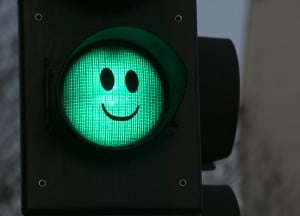 Happy green traffic light.